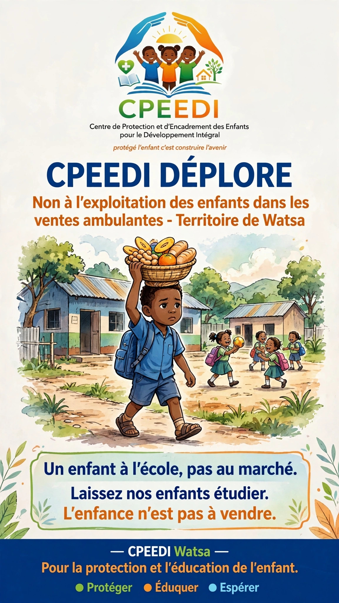 CPEEDI DÉPLORE LA COMMERCIALISATION DES ENFANTS PENDANT ET APRÈS LES HEURES DE CLASSE